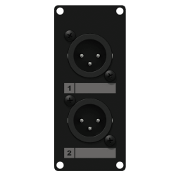 CAYMON CASY126/B Panel CASY 2 męskie złącza XLR – 3-pinowe złącza skręcane, wersja czarna